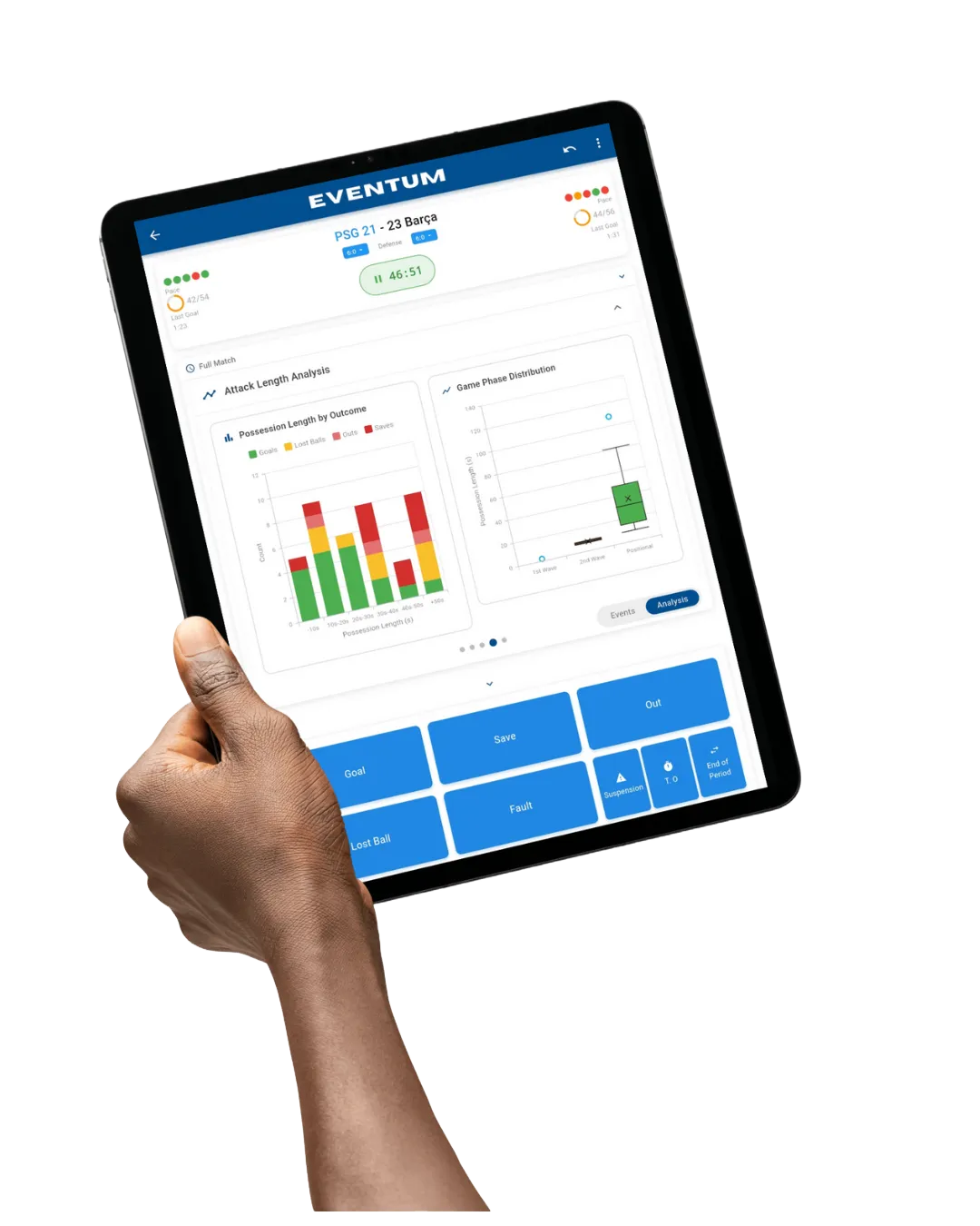 Interfaz de análisis de partido en tiempo real